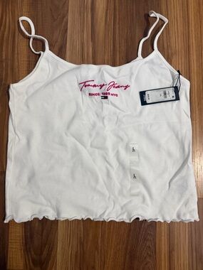 Tommy Hilfiger White Cami with Pink & Navy Logo